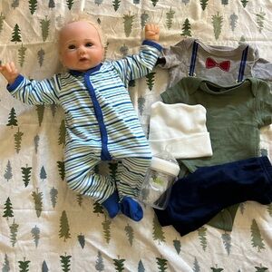 Striped Blue and White Baby Onesie